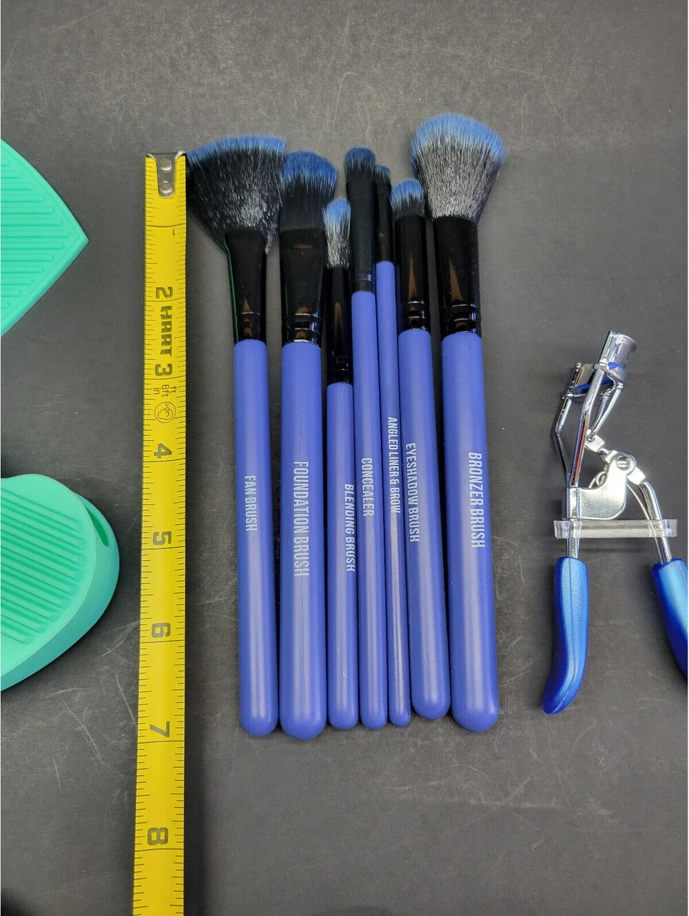 8pc Makeup Brush & lash Curler Set L7 Studios + Macys 3 Pc Brush Cleaner Set